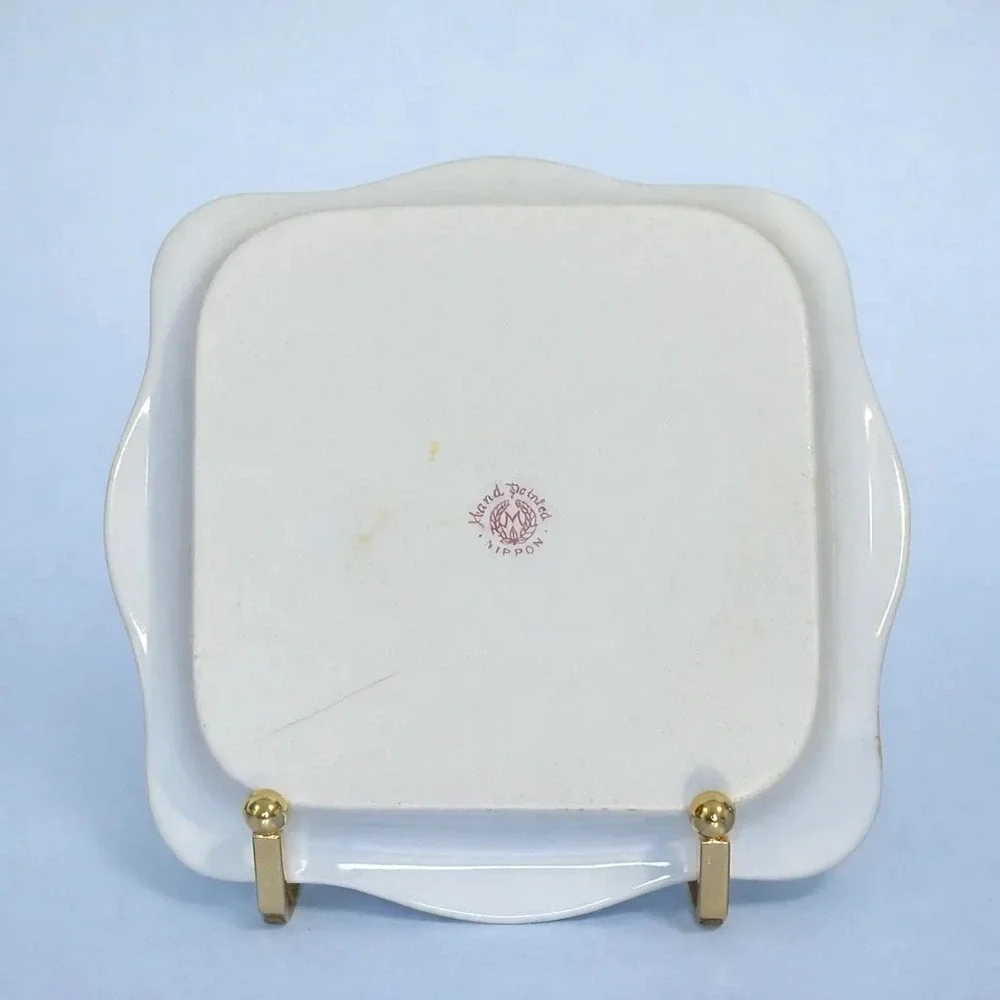 Nippon M Wreath Dish Hand Painted Porcelain Floral Gilt 1911-1921 Antique